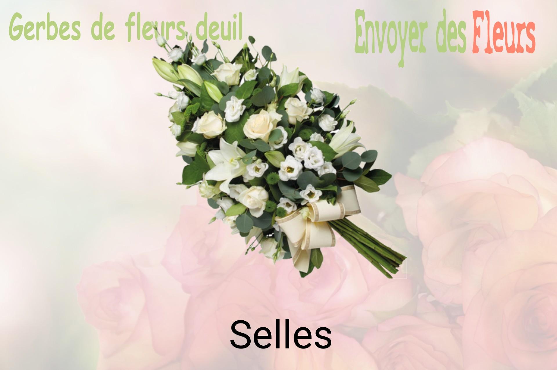 Gerbe de fleurs de deuil livrée à Selles